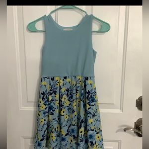 Girls Copper Key Blue Flower Dress Size Medium
